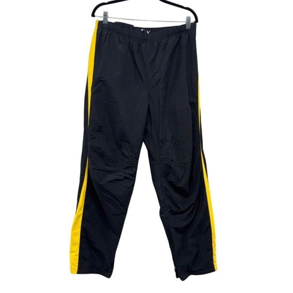 Polo Sport Ralph Lauren Vintage Track Pants Mens Large Black Yellow Mesh Lined